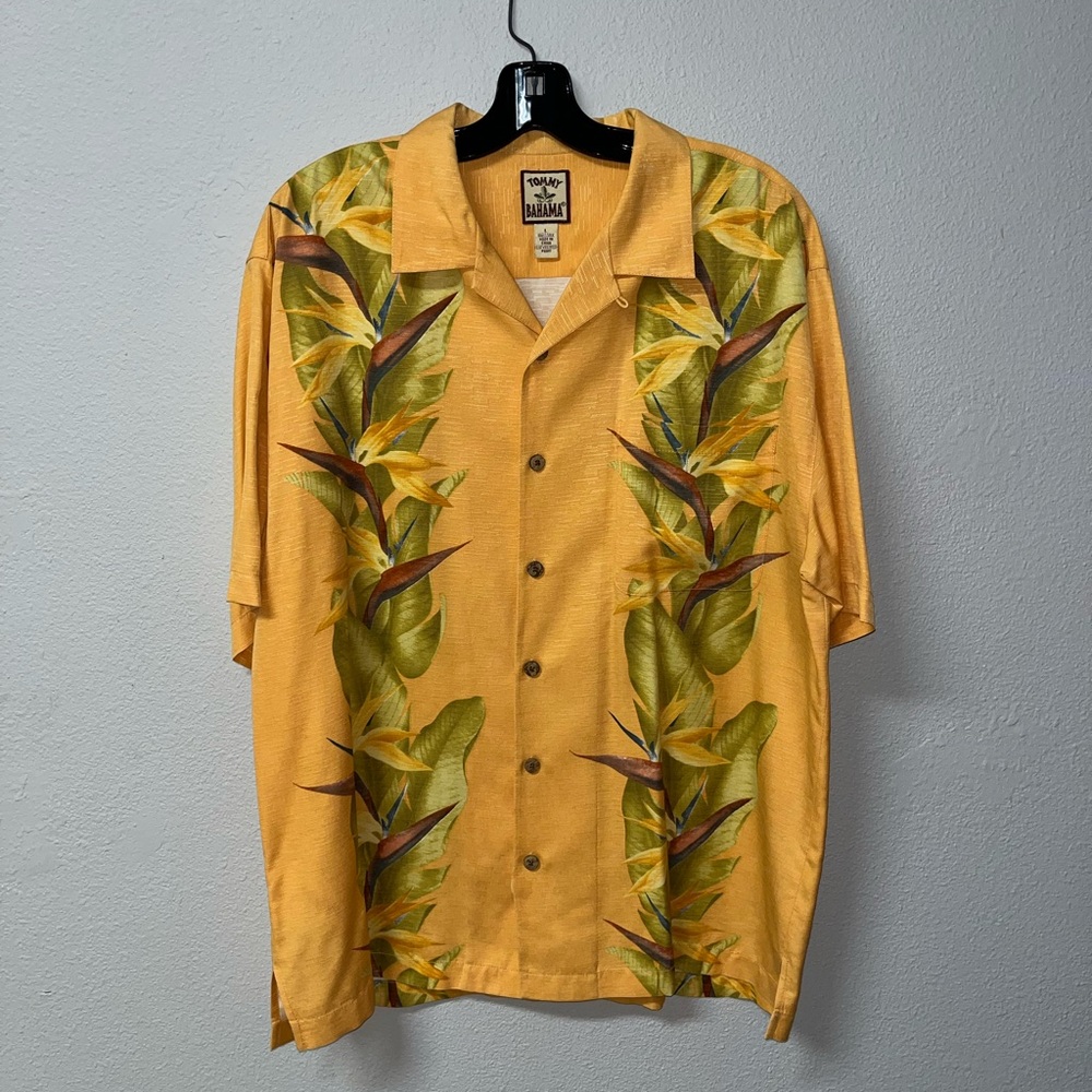 Tommy Bahama Textured Silk Shirt in Golden Yellow